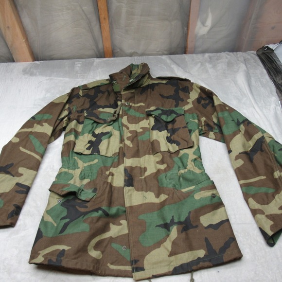 US Military Jacket Men Small Camo Cold Weather Utility Coat Field Parka VTG 1985